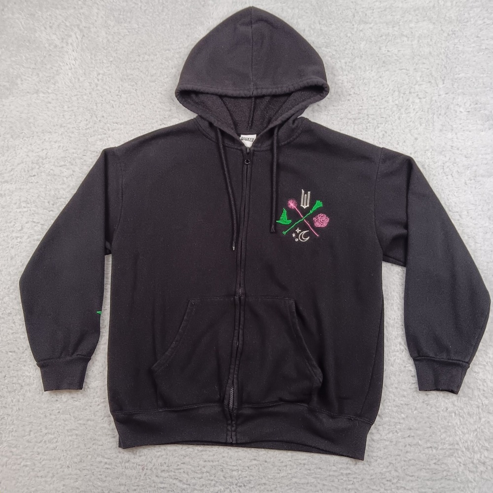 Wicked Hoodie Full Zip L Black Embroidered Broadway Musical 6QSJ001-4L16
